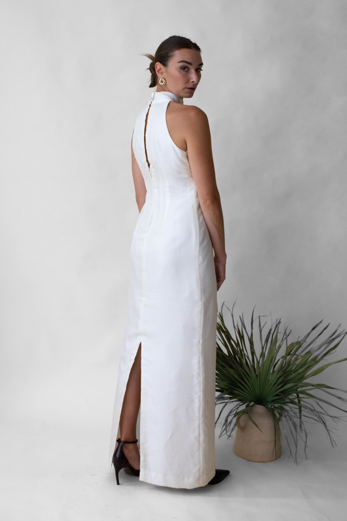 Cartagena Silk High-Neck Dress